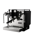Rocket Espresso Bicocca – machine espresso double chaudière, panneaux noirs, vue de trois quarts
