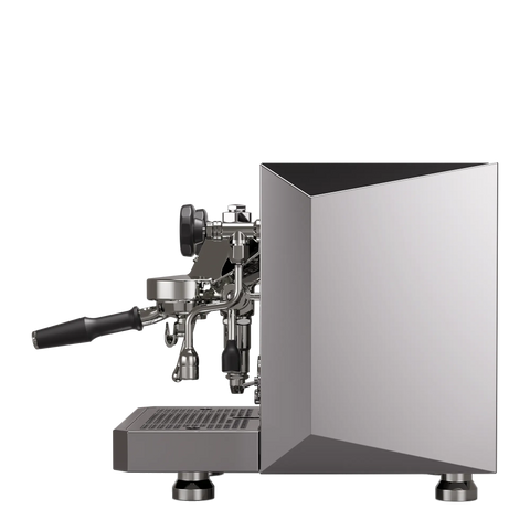 Rocket Espresso Giotto Fast V – finition chrome, vue de côté